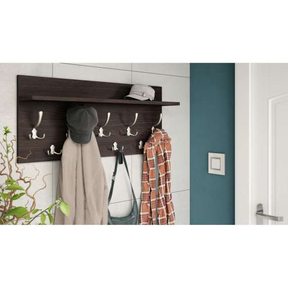 Hattehylle Finla 90 cm - Wenge - med knagger