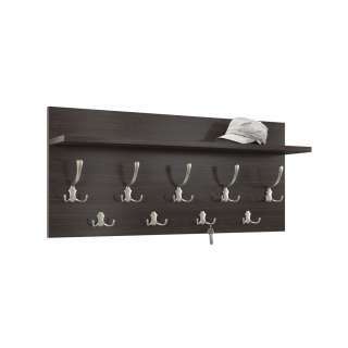 Hattehylle Finla 90 cm - Wenge - med knagger