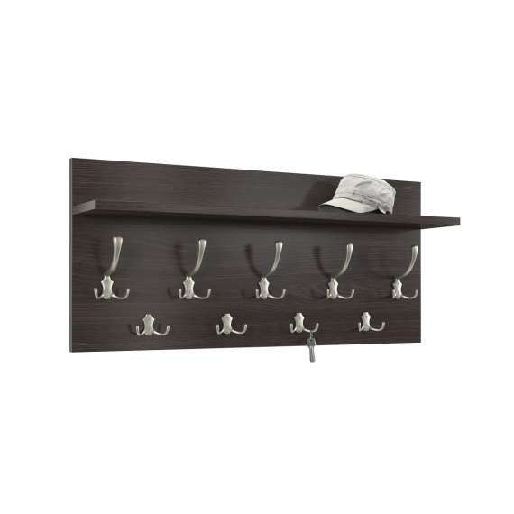 Hattehylle Finla 90 cm - Wenge - med knagger