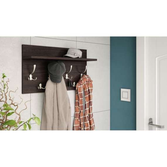 Hattehylle Finla 70 cm - Wenge - med knagger