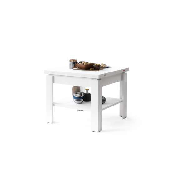 Sofabord Leo 65-130 cm - hvit matt