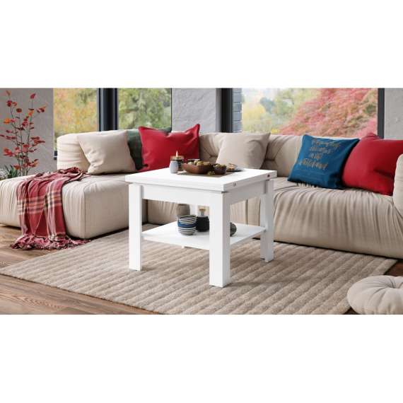 Sofabord Leo 65-130 cm - hvit matt