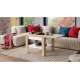 Sofabord LEO 65-130x65 cm - eik sonoma - hvit matt