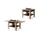 Sofabord LEO 65-130x65 cm - eik craft - svart matt