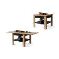 Sofabord LEO 65-130x65 cm - eik craft - svart matt