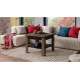 Sofabord LEO 65-130x65 cm - eik brun - svart matt