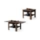 Sofabord LEO 65-130x65 cm - eik brun - svart matt
