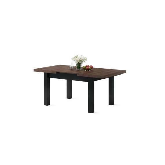 Spisebord Royal 120 - 270 cm - eik brun - svart matt ben