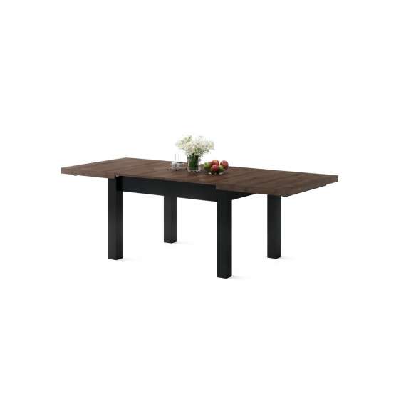 Spisebord Royal 120 - 270 cm - eik brun - svart matt ben