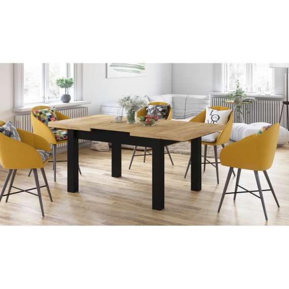 Spisebord Royal 120 - 270 cm - eik craft - svart ben