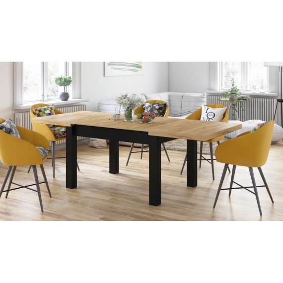 Spisebord Royal 120 - 270 cm - eik craft - svart ben