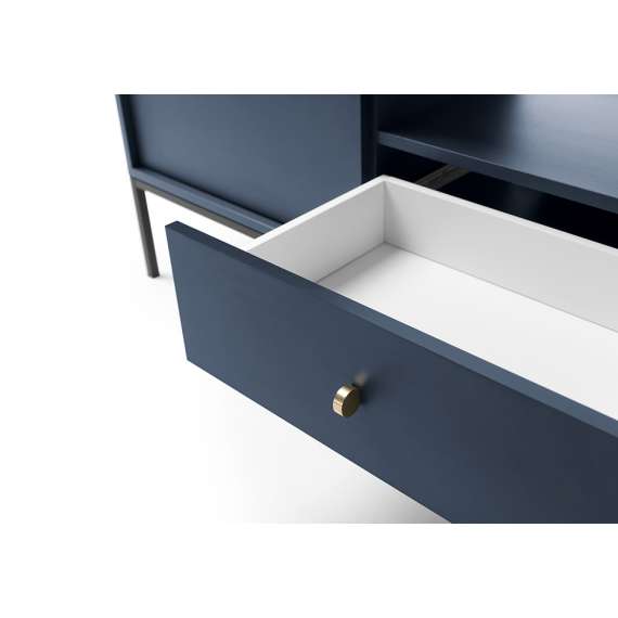 TV-benk Mono 154x56 cm - Mørk blå - 1 skuff - 2 dører