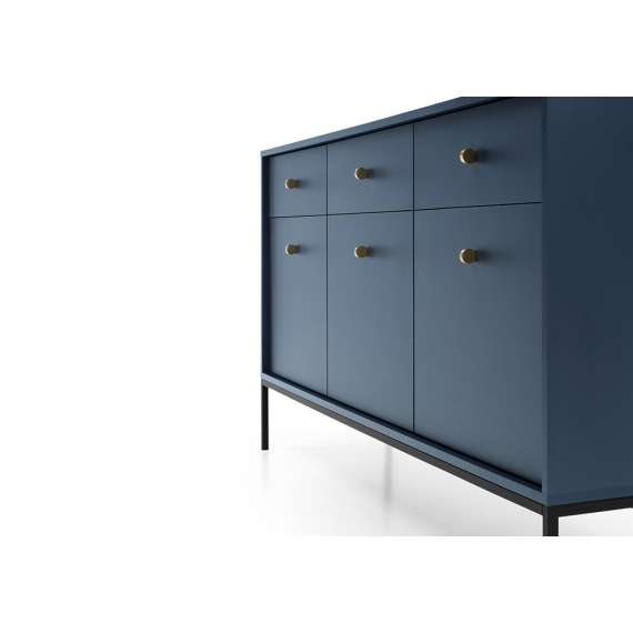 Skjenk Mono 154x83 cm - Mørk blå - 3 skuffer - 3 dører