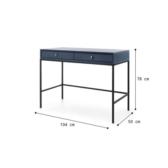 Sminkebord Mono 104x78 cm - Mørk blå - 2 skuffer