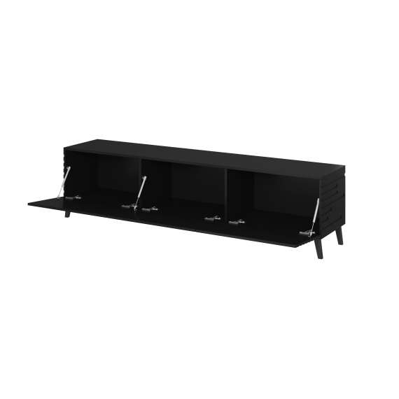 TV-benk Amanti 186x48 cm - Svart matt - 3 dører