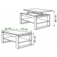 Sofabord NUO 110x65 cm - betong - hvit matt