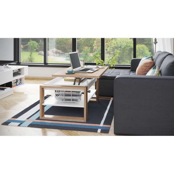 Sofabord NUO 110x65 cm - eik sonoma - hvit matt