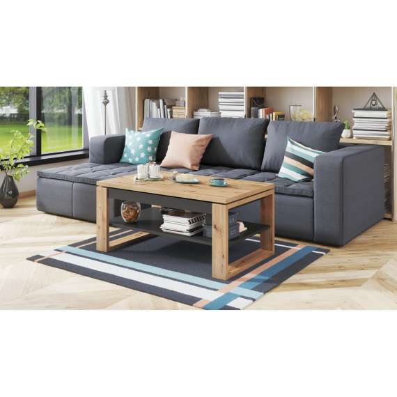 Sofabord NUO 110x65 cm - eik artisan - antrasitt - hev og senk