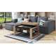 Sofabord NUO 110x65 cm - eik craft - svart matt - med hylle