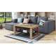Sofabord NUO 110x65 cm - eik craft - svart matt - med hylle