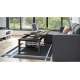 Sofabord NUO 110x65 cm - eik brun - svart matt - med hylle