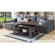 Sofabord NUO 110x65 cm - eik brun - svart matt - med hylle