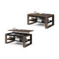 Sofabord NUO 110x65 cm - eik brun - svart matt - med hylle