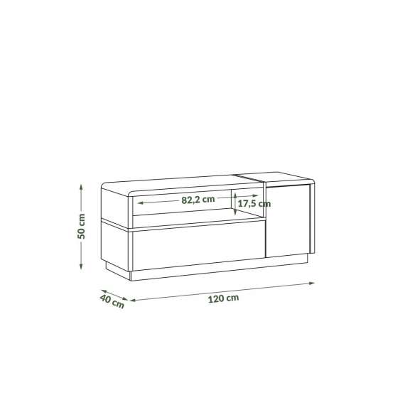 Tv-benk Abelia 120x50 cm - Antrasitt - Eik