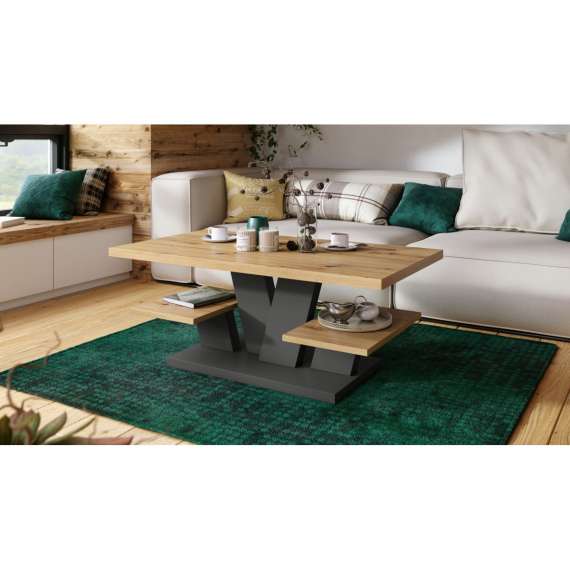 Sofabord Viva 110x45 cm - eik artisan - antrasitt