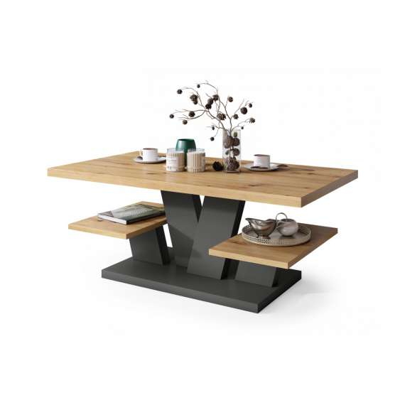 Sofabord Viva 110x45 cm - eik artisan - antrasitt