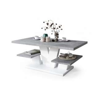 Sofabord Viva 110x45 cm - betong - hvit matt