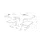 Sofabord Viva 110x45 cm - hvit - betong - med hyller