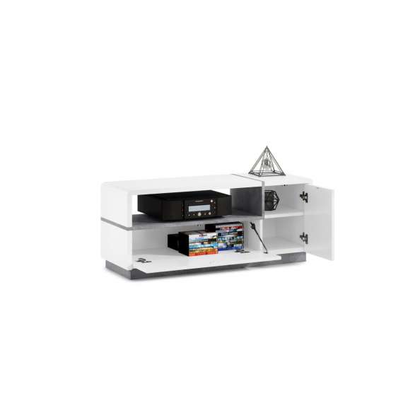 Tv-benk Abelia 120x50 cm - Hvit høyglans
