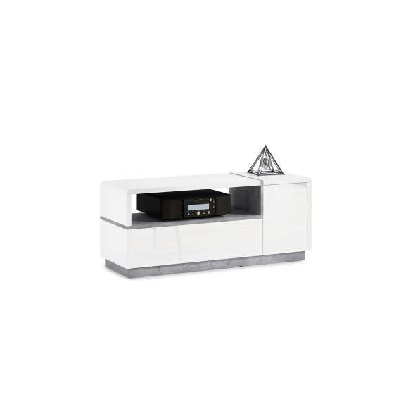 Tv-benk Abelia 120x50 cm - Hvit høyglans