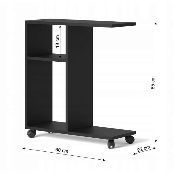 Sidebord med hjul Trasca 60 cm - Hvit