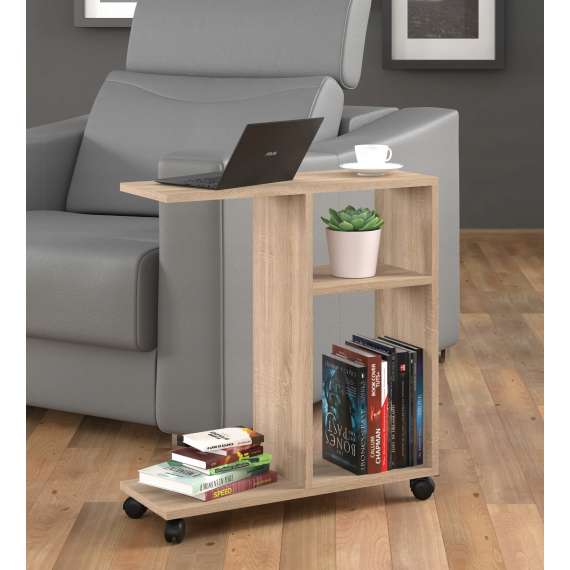 Sidebord med hjul Trasca 60 cm - Eik sonoma