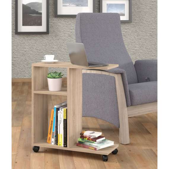 Sidebord med hjul Trasca 60 cm - Eik sonoma