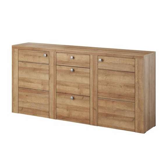 Skjenk Karen 176x85 cm - Eik riviera - 2 dører - 3 skuffer