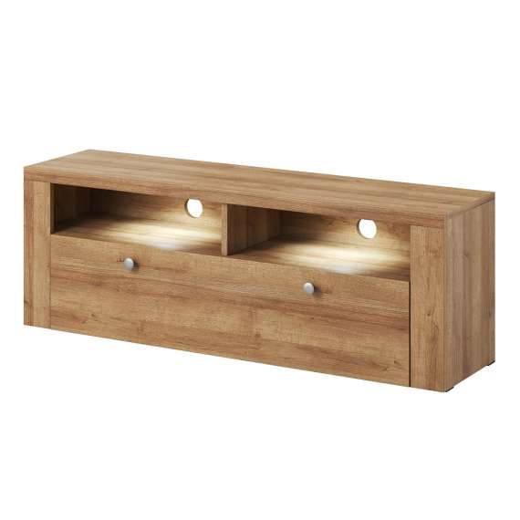 Tv-benk Karen 140x49 cm - Eik riviera - 1 dør