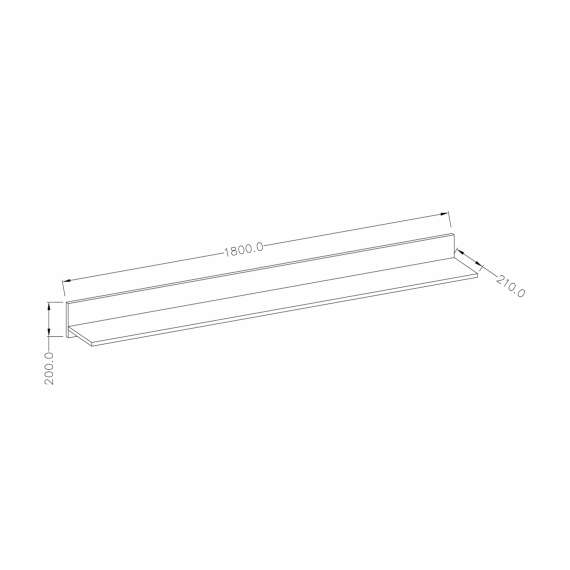 Hylle Lorena 180 cm - Satin nøtt