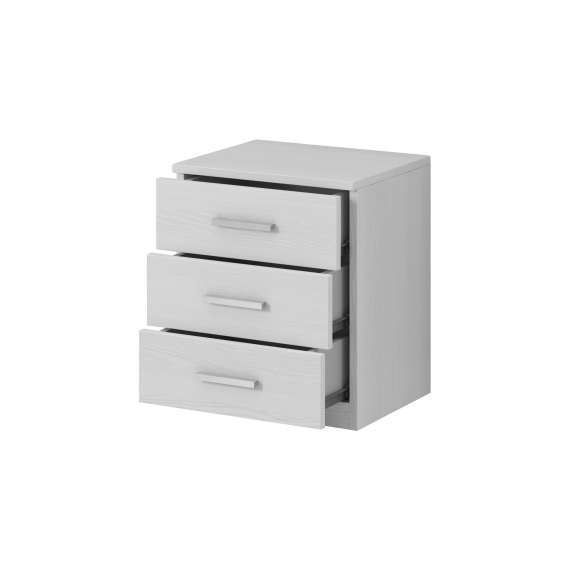 Nattbord Abisko 47x56 cm -  Abisko Ash - 3 skuffer