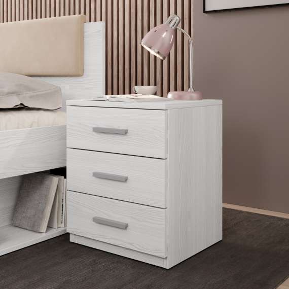 Nattbord Abisko 47x56 cm -  Abisko Ash - 3 skuffer