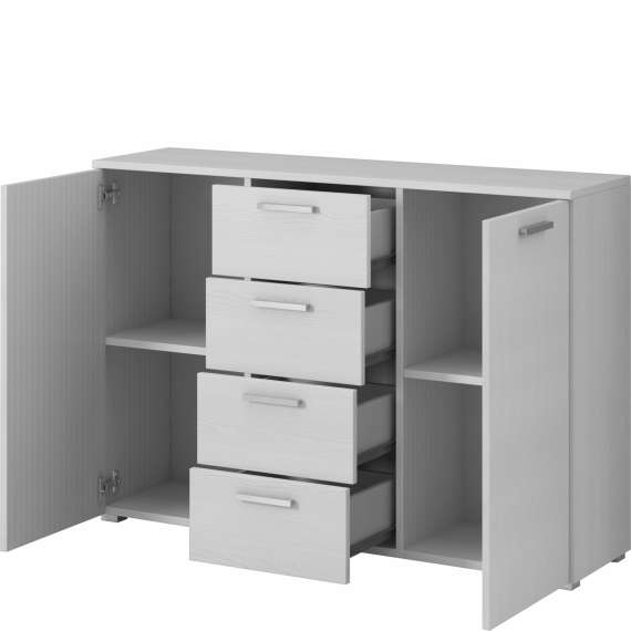 Skjenk Abisko 132x93 cm -  Abisko Ash - 2 dører - 4 skuffer