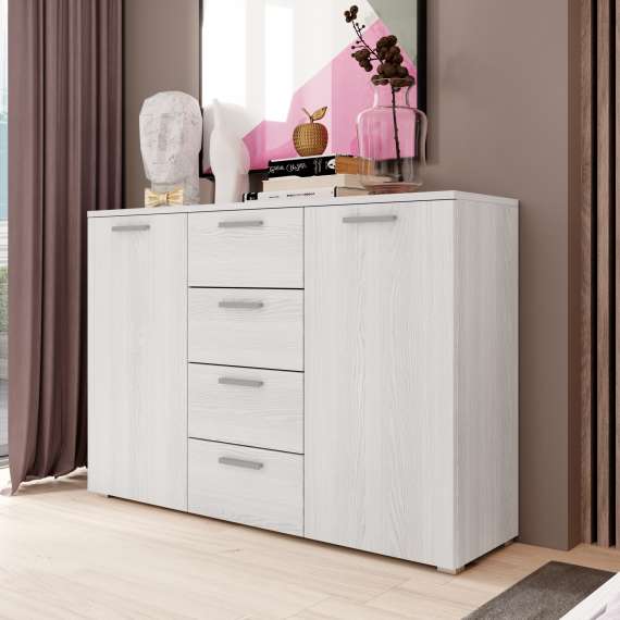 Skjenk Abisko 132x93 cm -  Abisko Ash - 2 dører - 4 skuffer