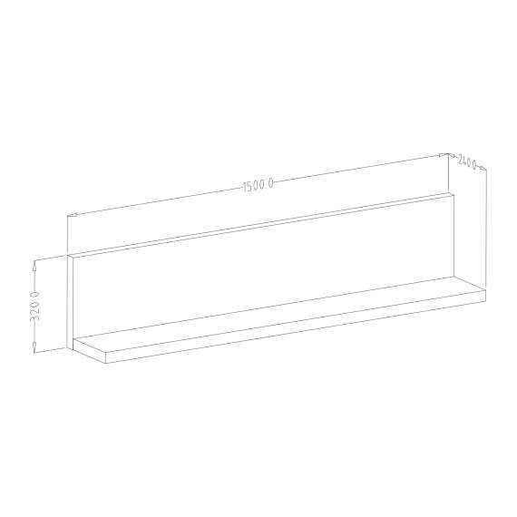 Hylle Botta 150x32 cm -  Svart matt