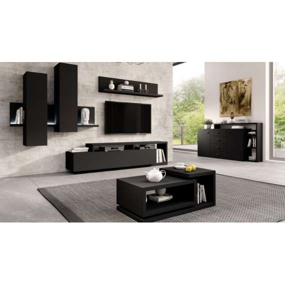 Sofabord Botta 120x40 cm -  Svart matt