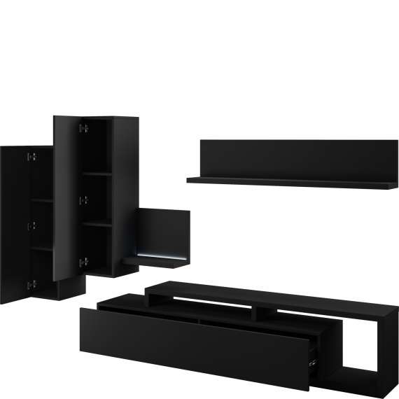 Seksjon Botta 371x200 cm - Svart matt