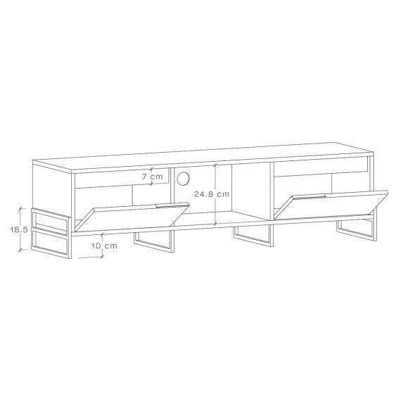 Tv-benk Enea 155/180 x 38 cm - 2 dører