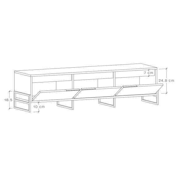 Tv-benk Enea 125/150 x 38 cm - 3 dører