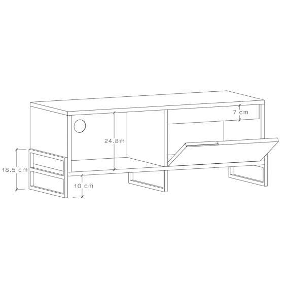 Tv-benk Enea 70/95 x 38 cm - 1 dør